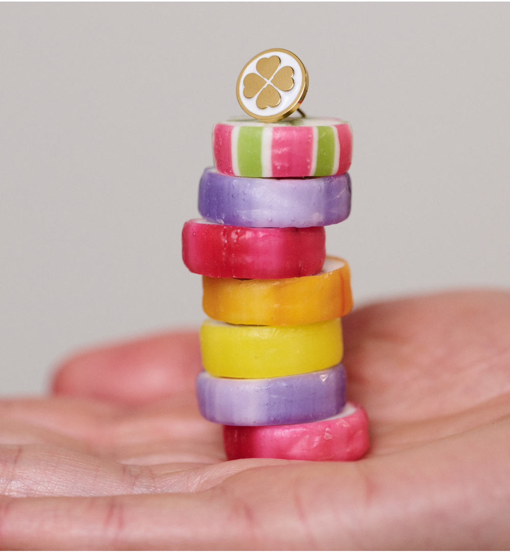 Kolczyki koniczynki biało-złote KSA2519