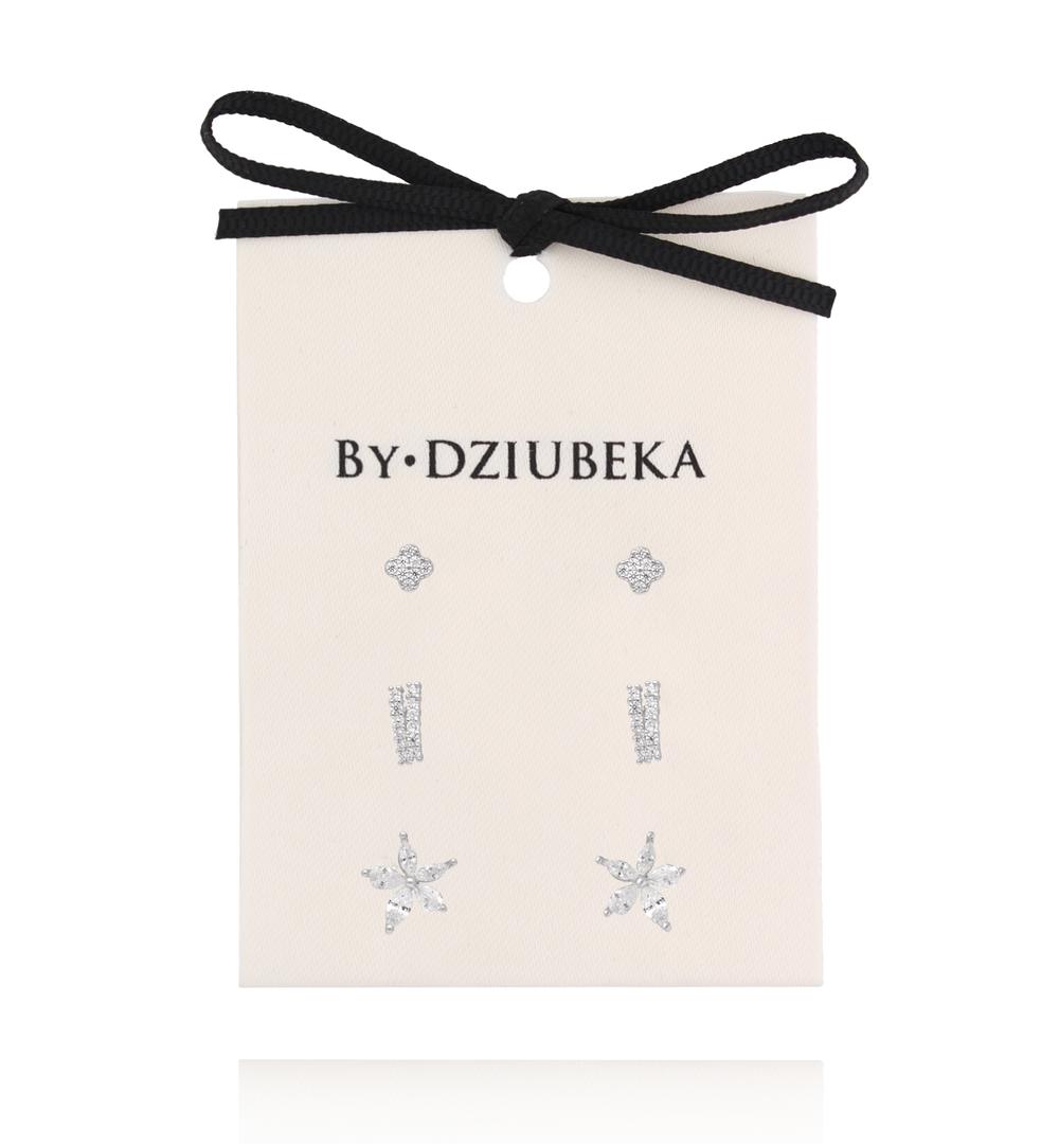 Zestaw kolczyków posrebrzanych z cyrkoniami KLT0045