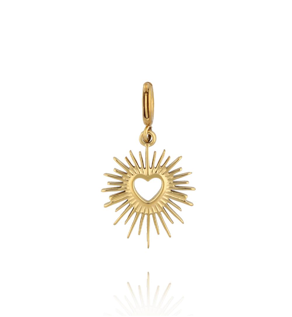 Charms  złote serce z promieniami CHA0108