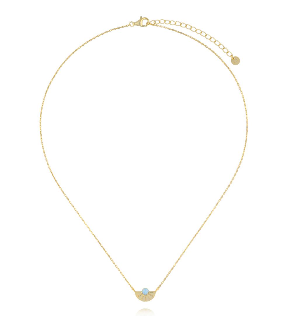 Naszyjnik ze złotą zawieszką i opalem NCA0089