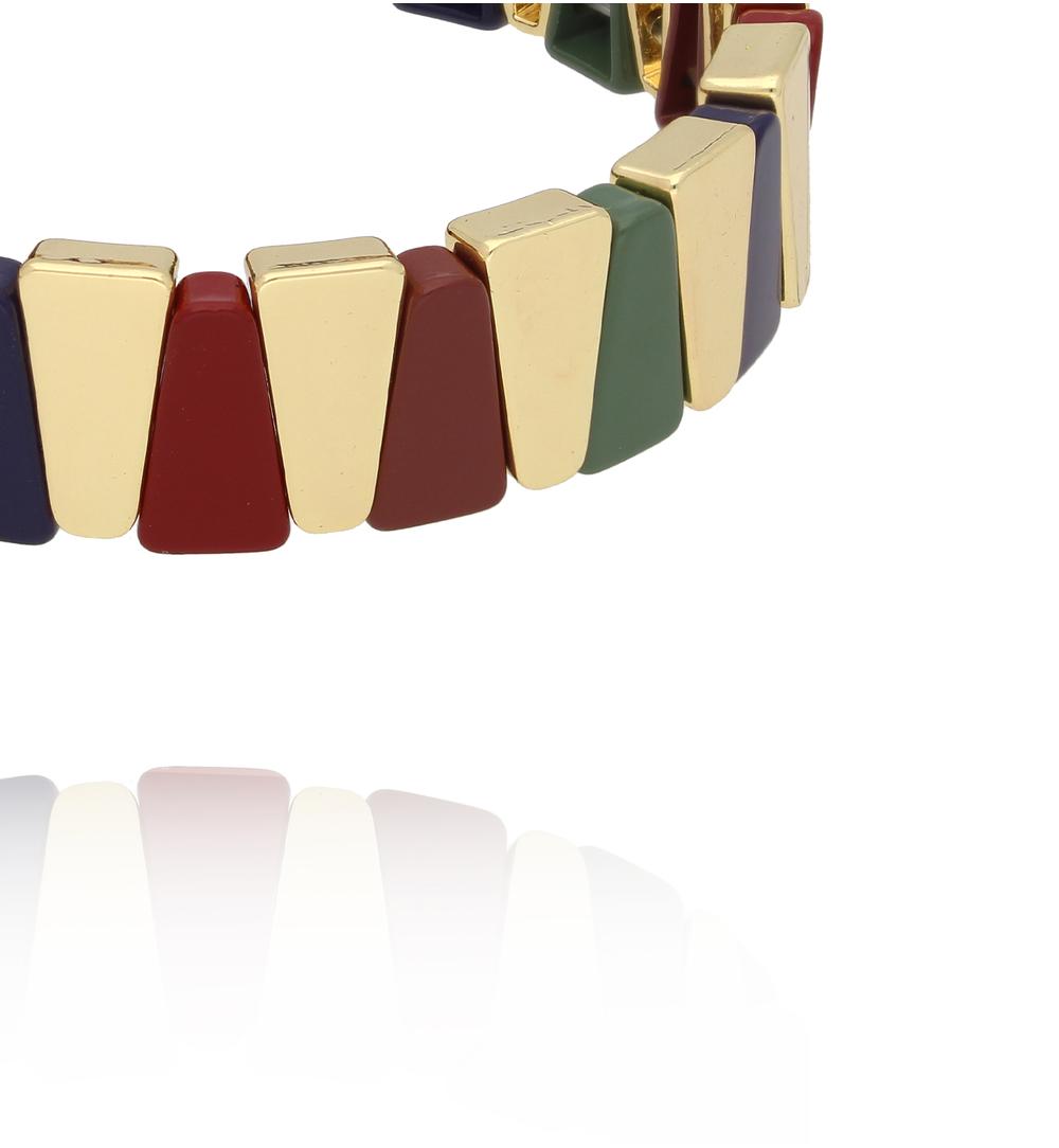 Bransoletka granatowo zielono bordowa geometryczna BCR0063