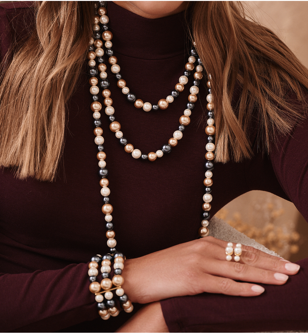 Pierścionek z perłami złoty PPE0113