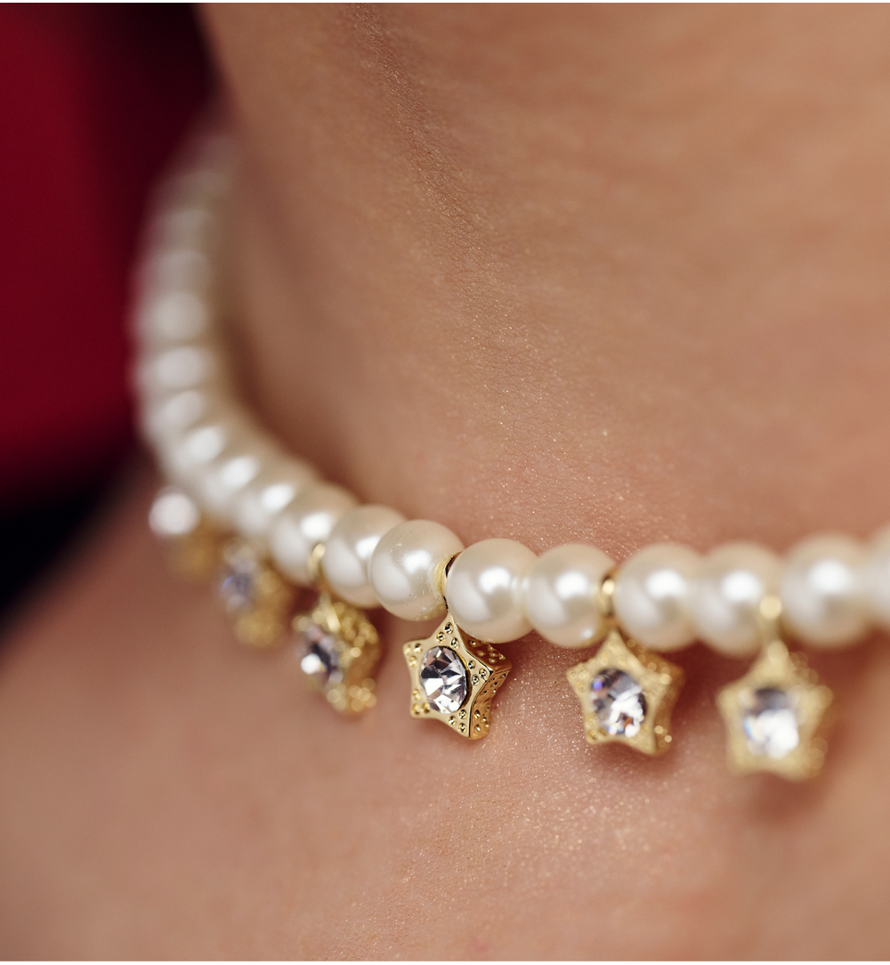 Naszyjnik z perłami i gwiazdkami Stelle Dorate NPE0178