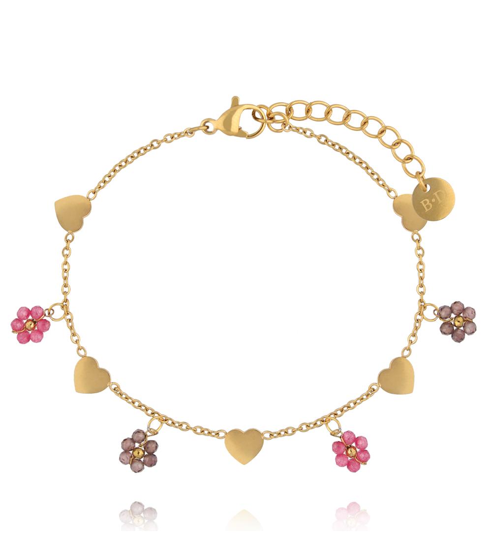 Bransoletka kolorowa z serduszkami BTW3676