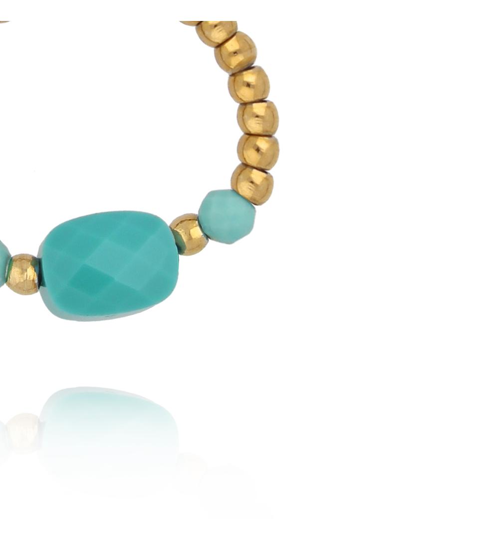 Pierścionek elastyczny z amazonitem PTW0601