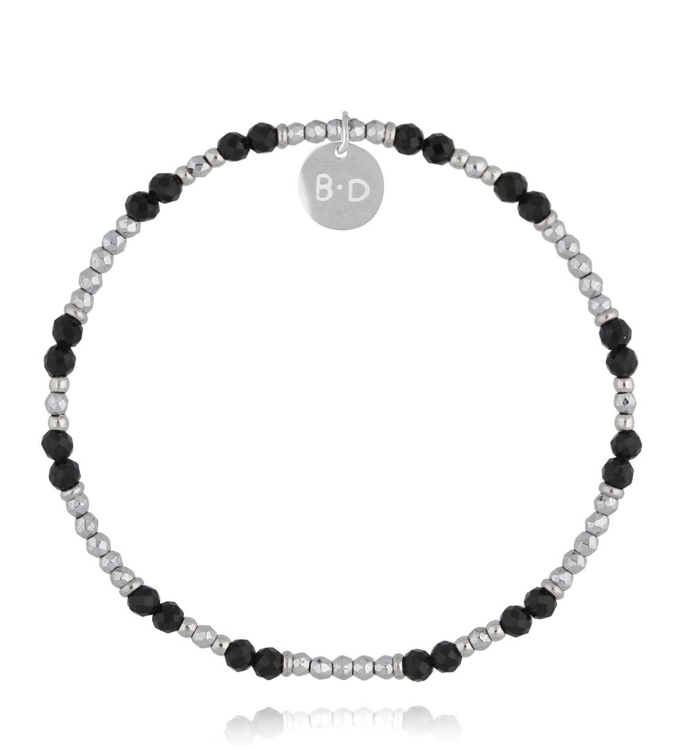 Bransoletka czarno srebrna BTW3251