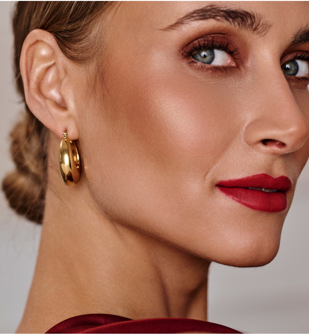 Kolczyki złote dmuchane okrągłe Soufflé KSA1076