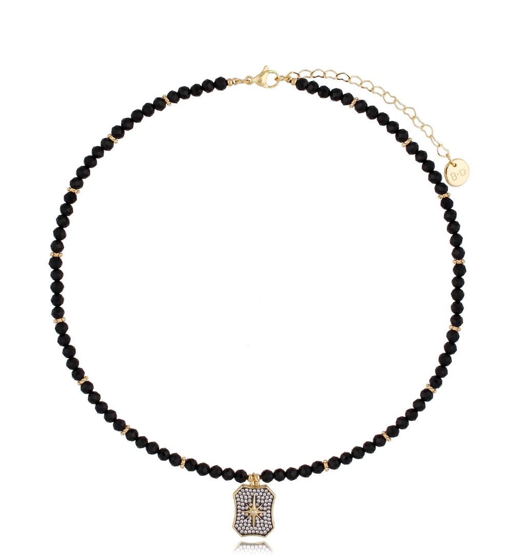 Naszyjnik czarny z zawieszką Coimbra NTW0864