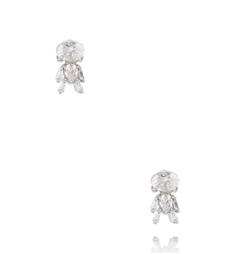 Zestaw kolczyków z cyrkoniami srebrny KLU0173