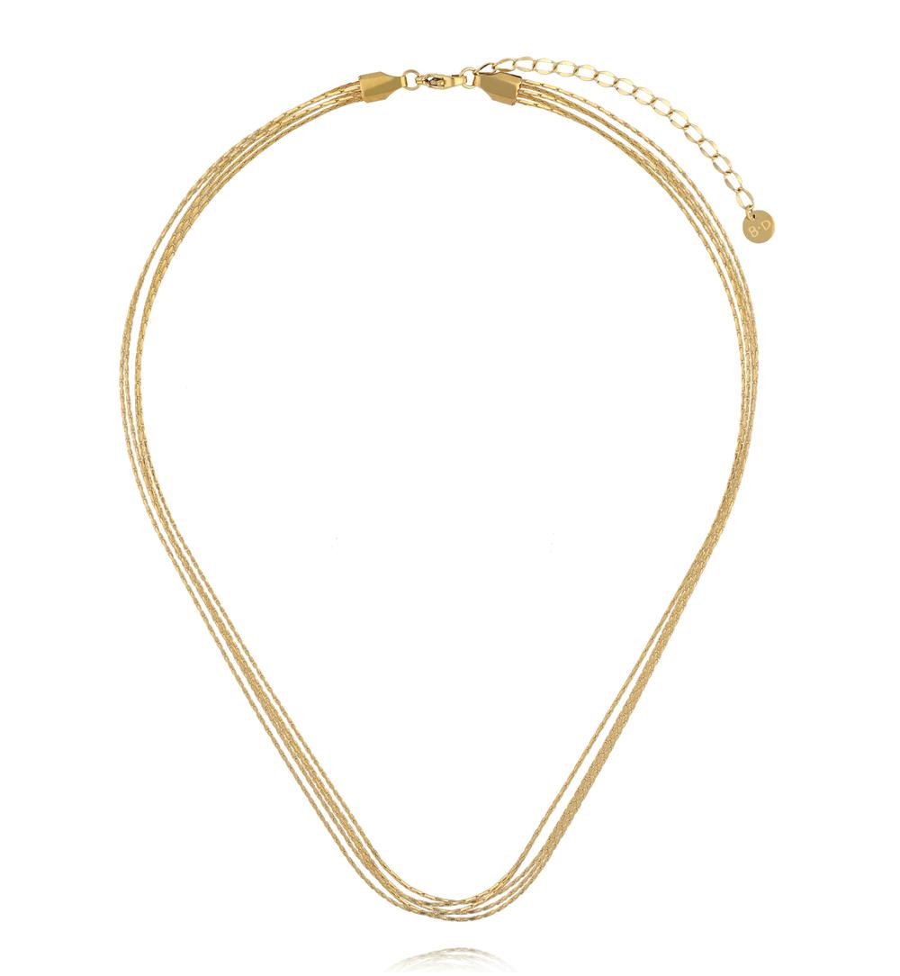 Naszyjnik z wieloma złotymi linkami NSY0612