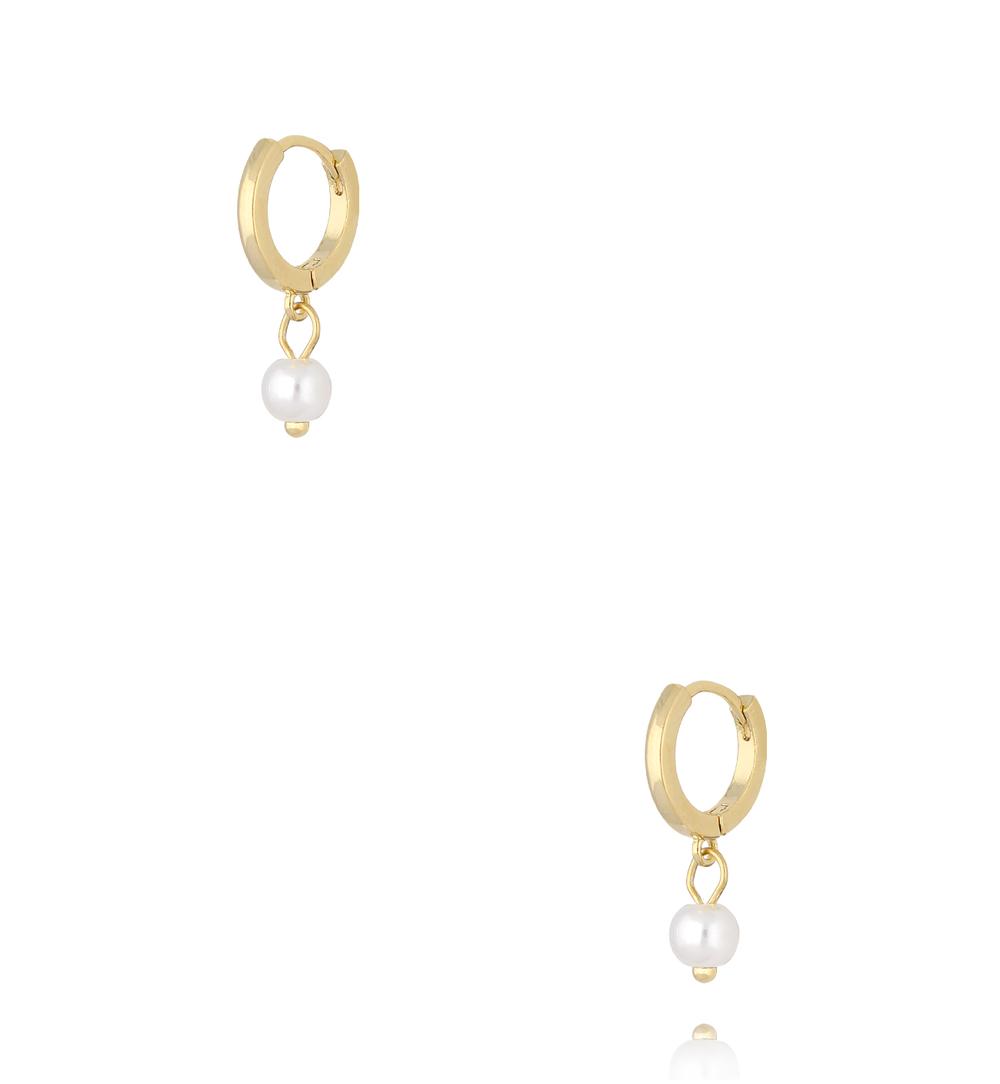 Zestaw złotych kolczyków kółek z zawieszkami KLU0184