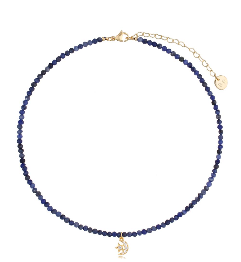 Naszyjnik z sodalitami i księżycem Nighttime NTW0763