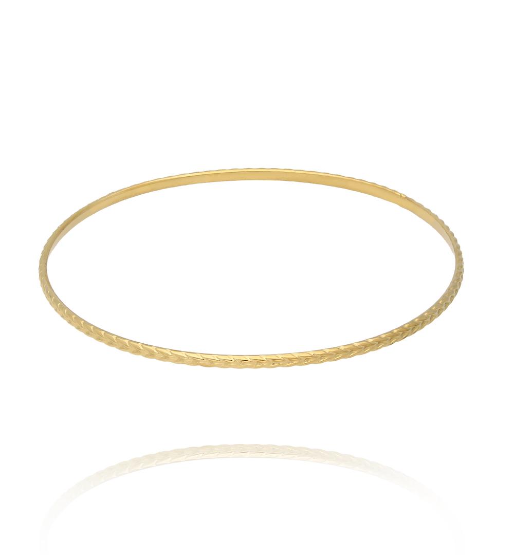 Bransoletka sztywna o delikatnym splocie złota BEA0077