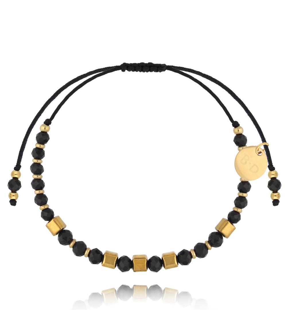 Bransoletka czarna z kamieniami naturalnymi Fiorina BMT0031