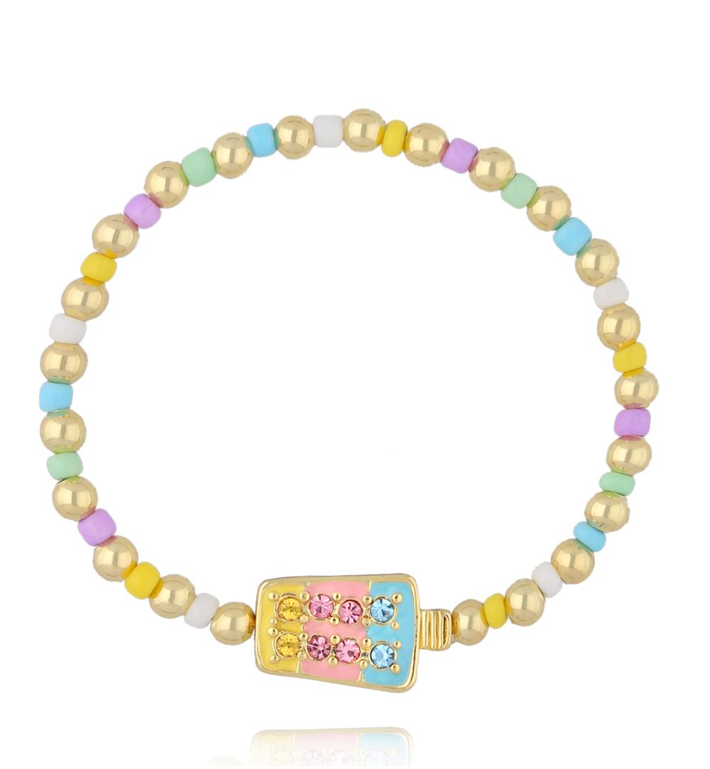Bransoletka dla dziewczynki kolorowa z zawieszką BSS0295