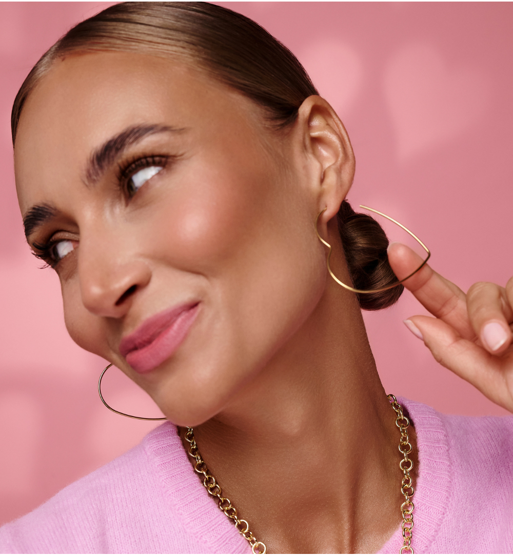 Kolczyki złote serca ze stali szlachetnej KSA0225