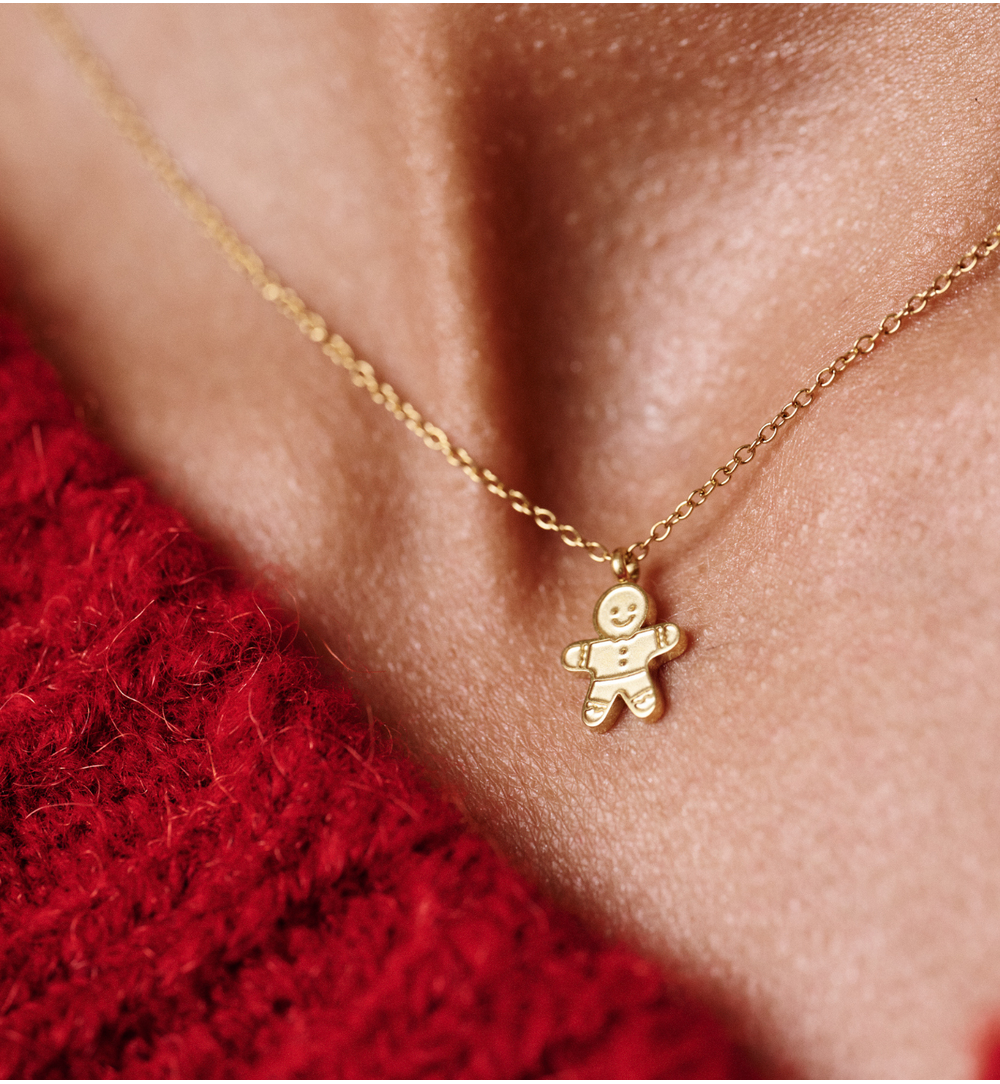 Naszyjnik z ciastkiem złoty NSA1375