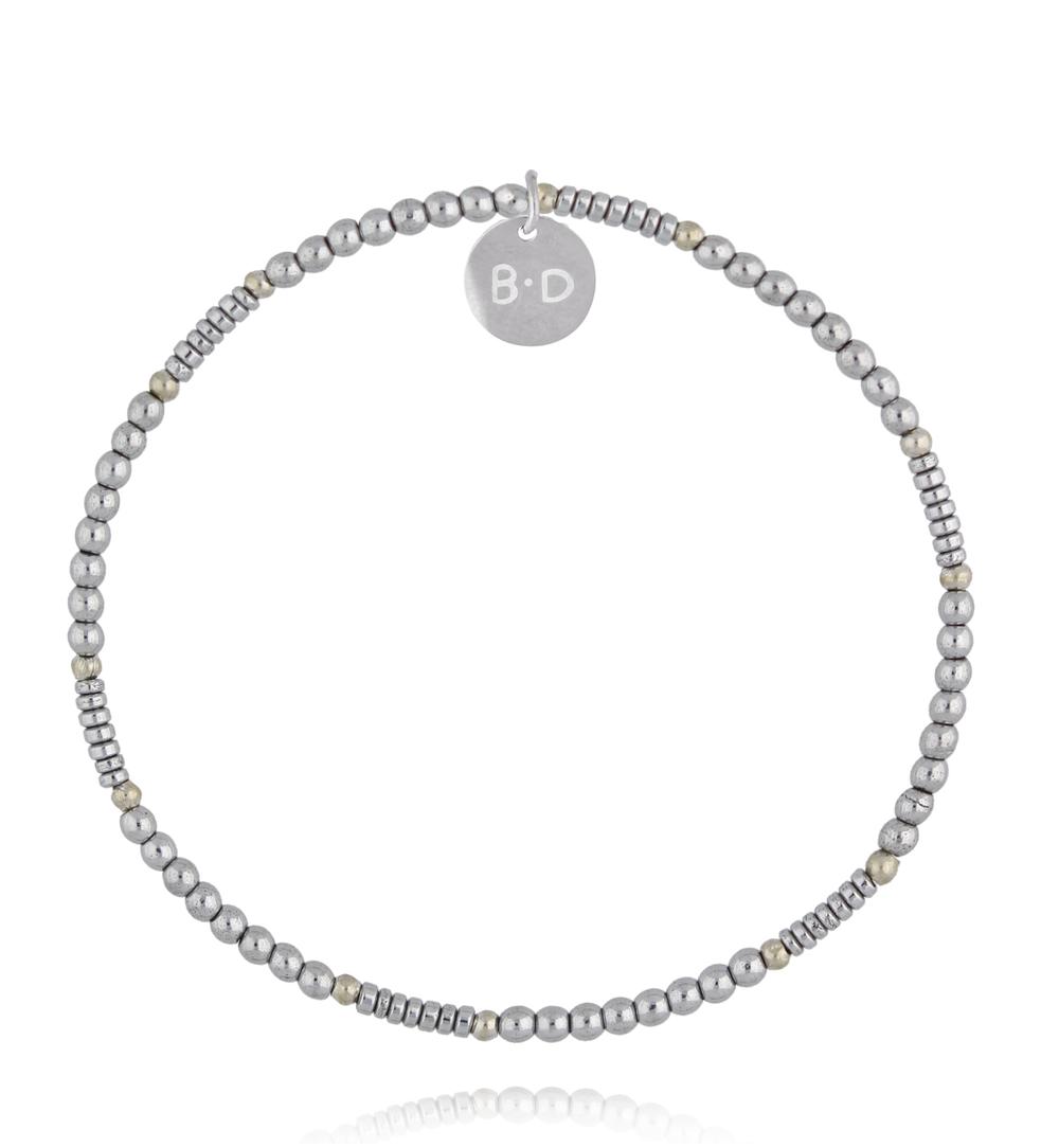 Bransoletka z hematytami srebrna BTW3641