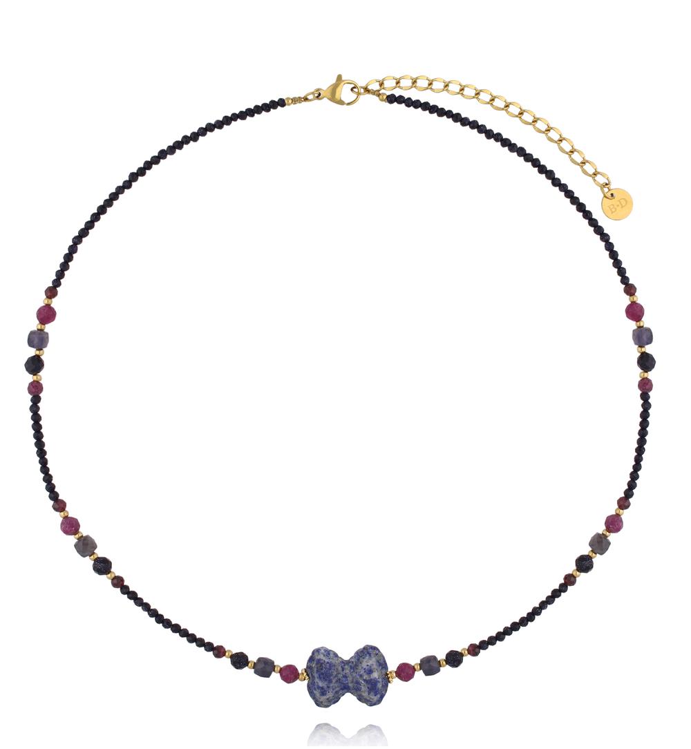 Naszyjnik z lapisami i kokardką NPA1561