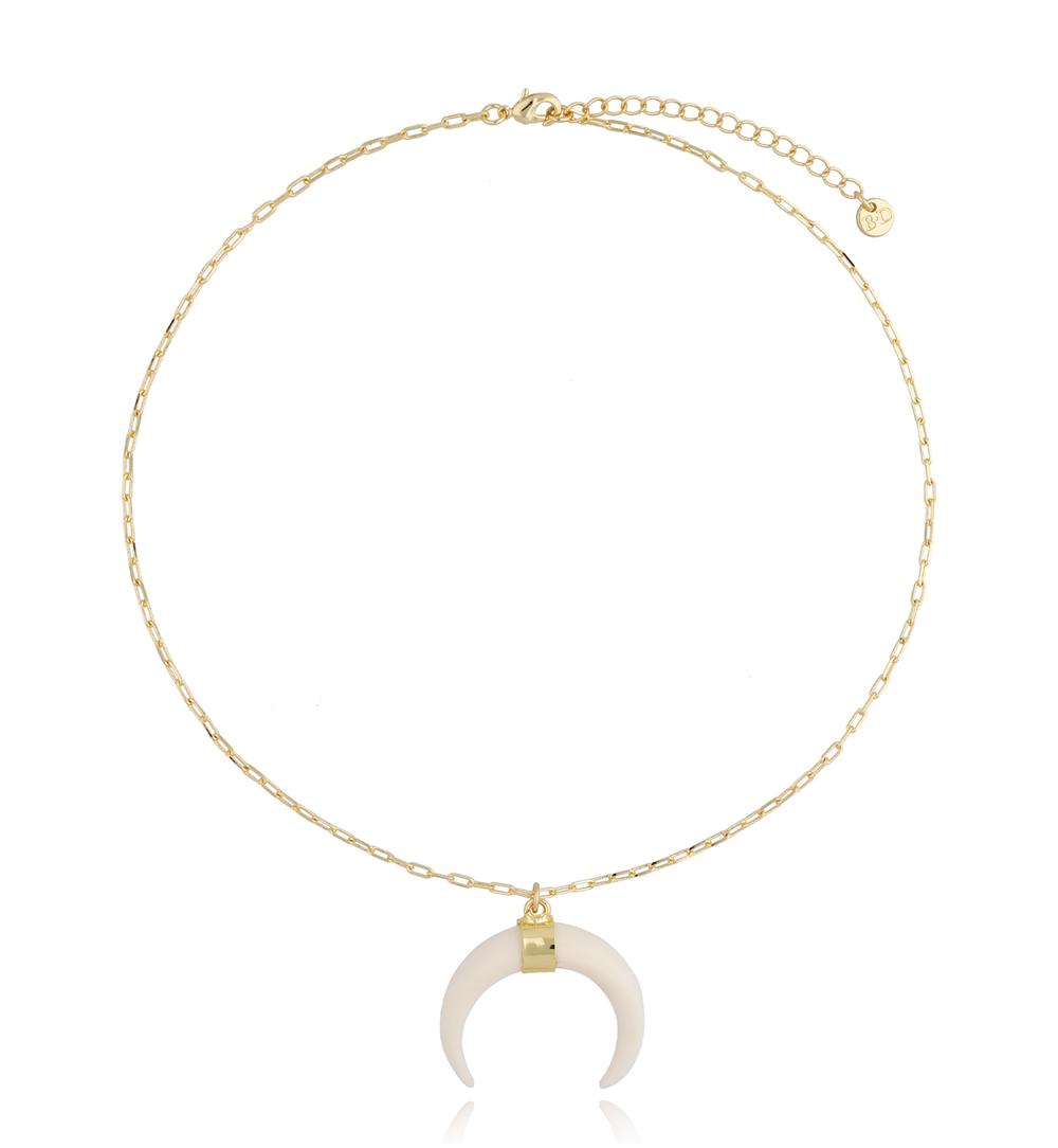 Naszyjnik z kremowym księżycem NLB0038