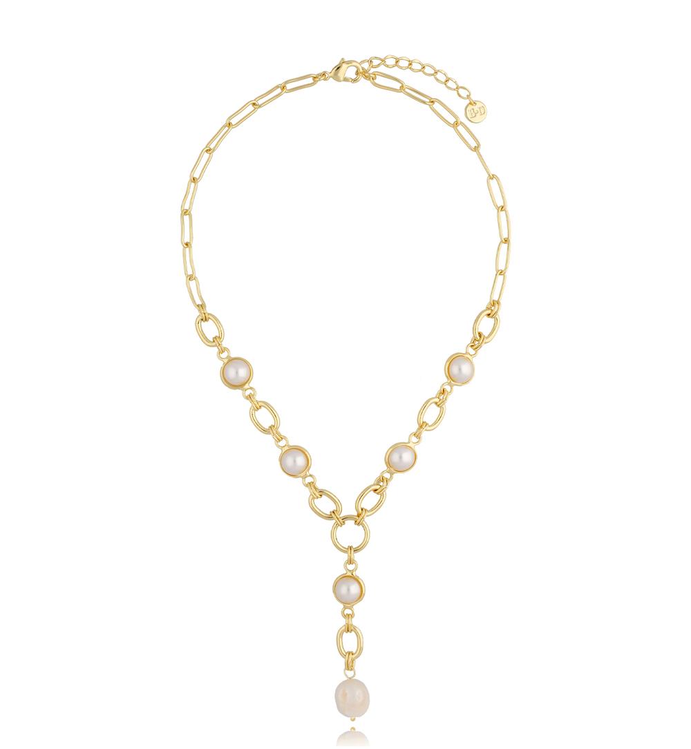 Naszyjnik z wisiorem i perłami Happy Day NPE0094