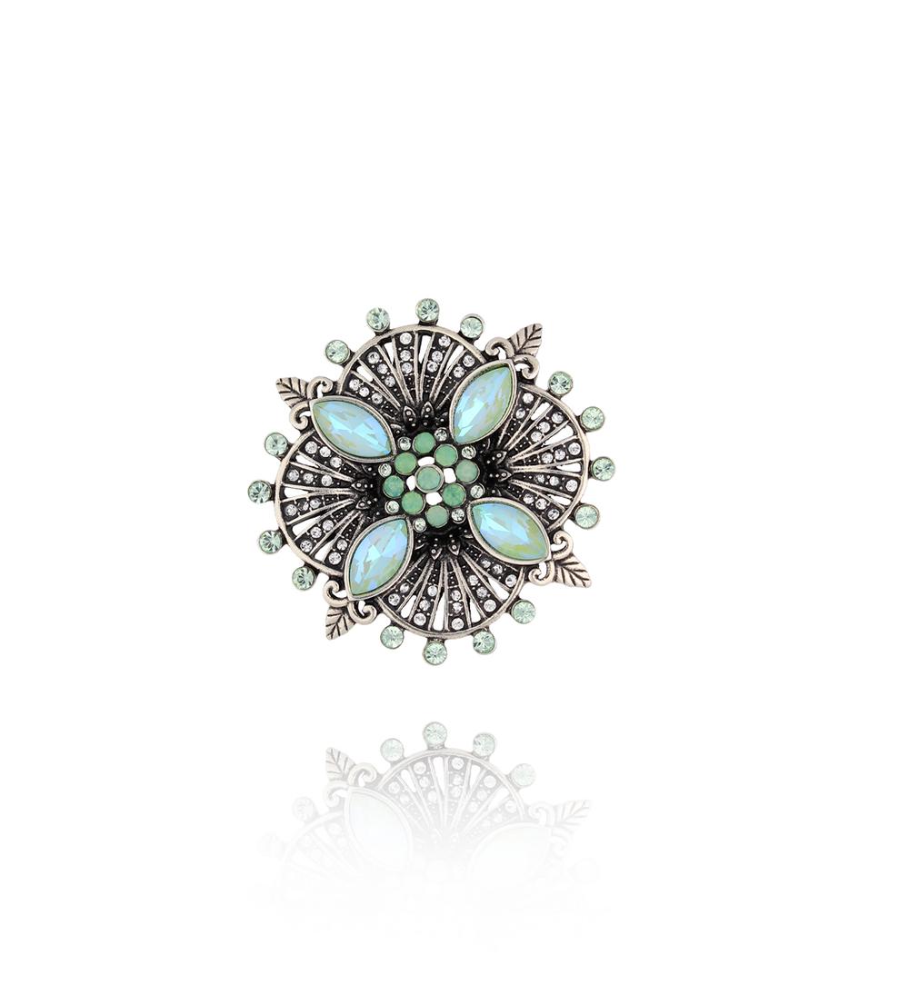 Broszka z miętowymi kryształami Adornment BRSS0100