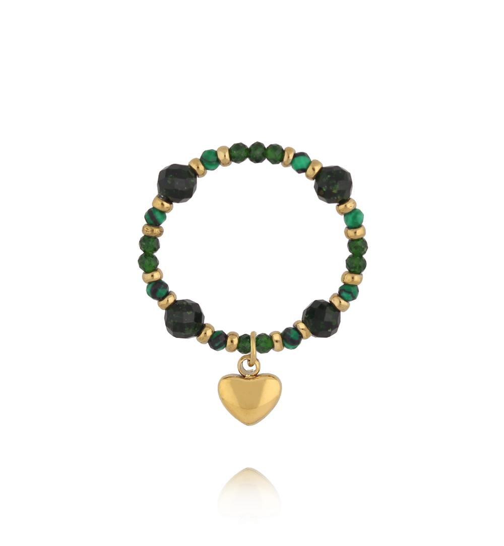 Pierścionek elastyczny zielony PTW0652