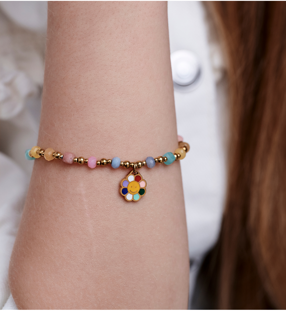 Bransoletka kolorowa z jadeitami BTW3375