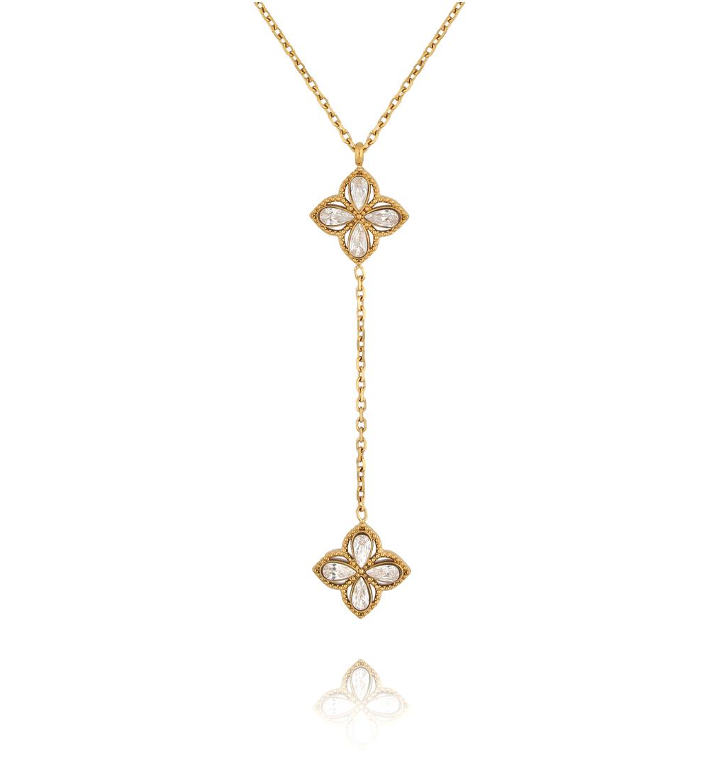 Naszyjnik z motywem koniczynki i krawatką NSY0835