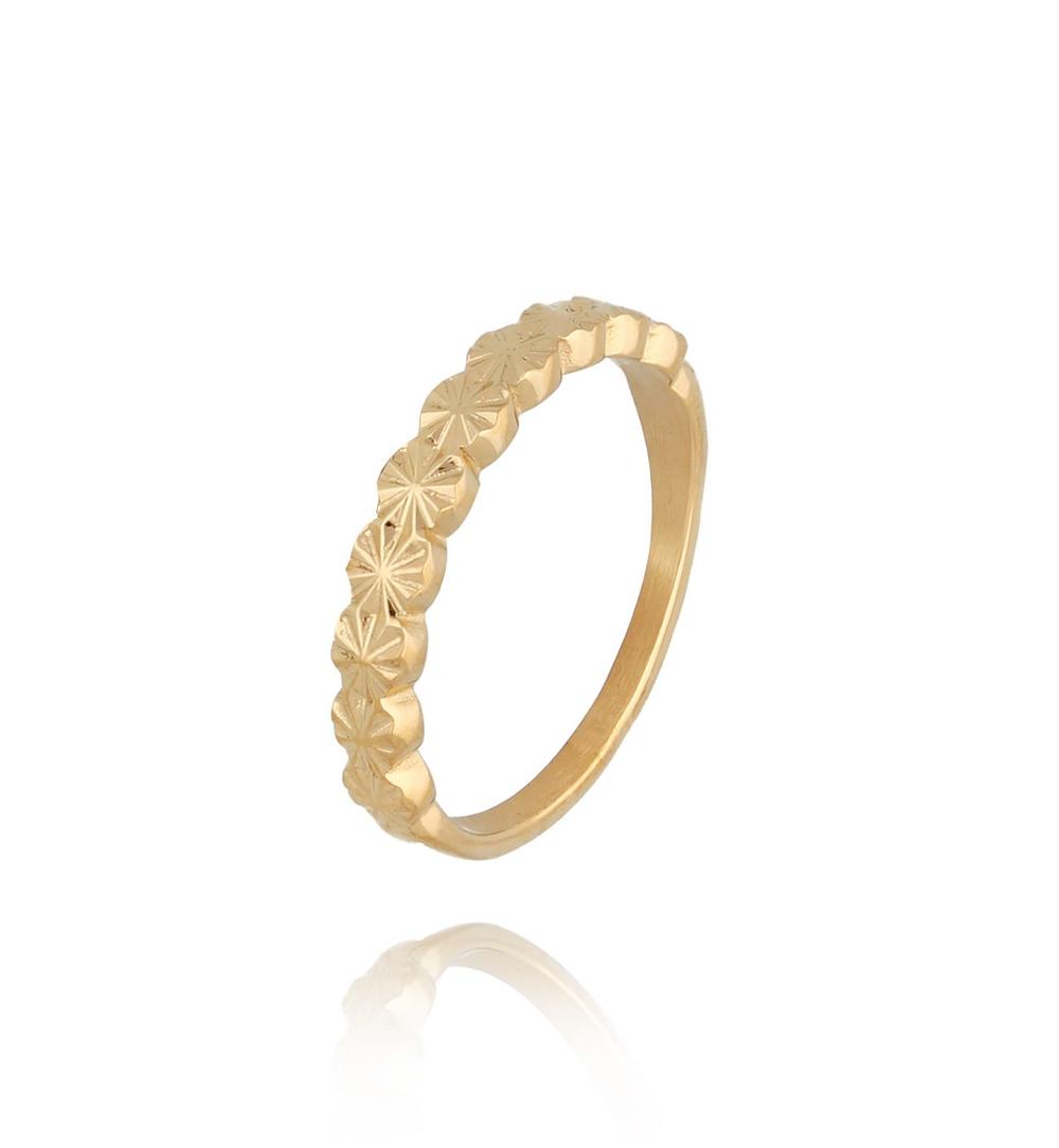 Pierścionek z dekoracyjnym szlifem złoty PSA1142