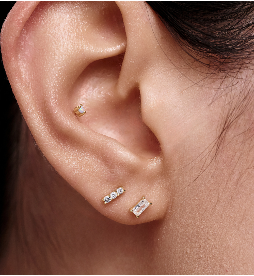 Zestaw kolczyków pozłacanych z cyrkoniami KLT0053