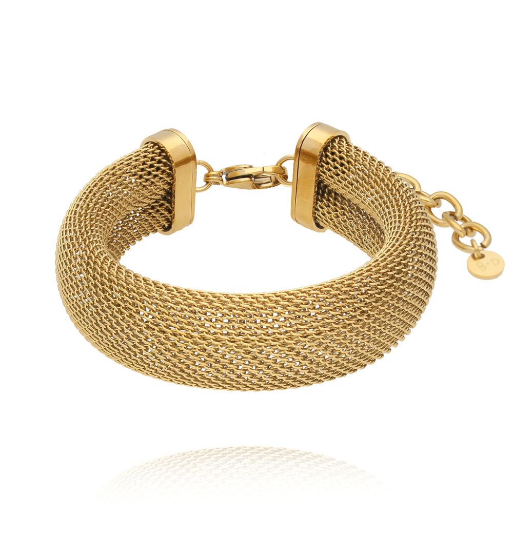 Bransoletka typu mesh w kolorze złota  BSY0406