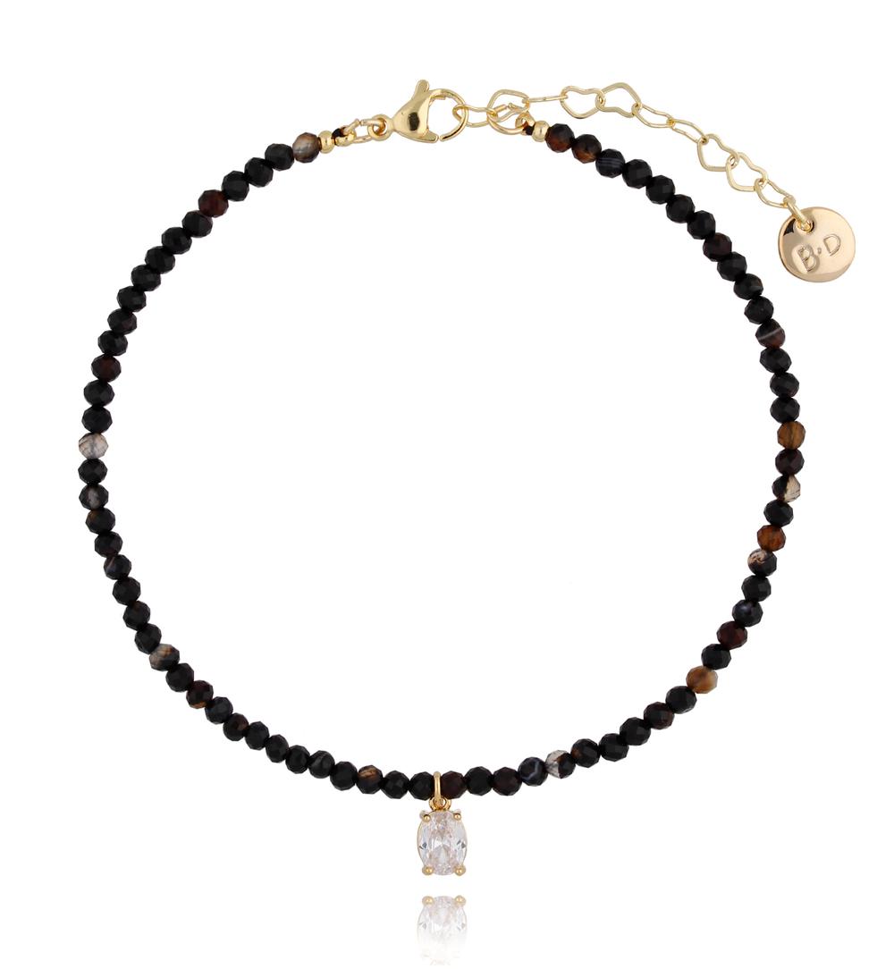 Bransoletka na kostkę z agatami BNTW0037