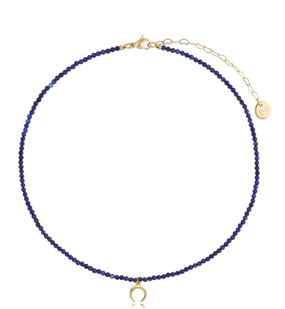 Naszyjnik z kamieniami Lapis Lazuli i księżycem Lifestyle NTW0639