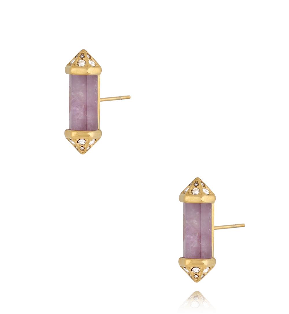 Kolczyki z ametystami i cyrkoniami Cristal Stone KLB0062