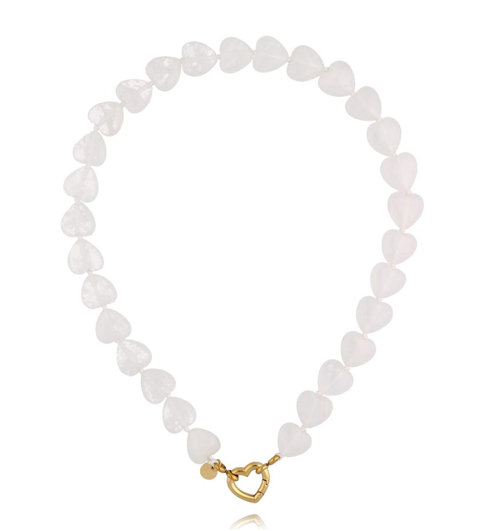 Naszyjnik z jadeitami w kształcie serca NPA1602