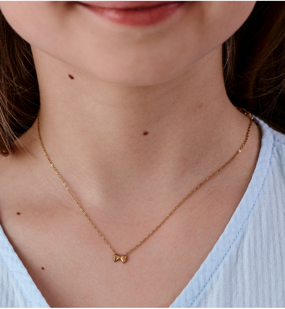 Naszyjnik z kokardką złoty dla córki NSY0788