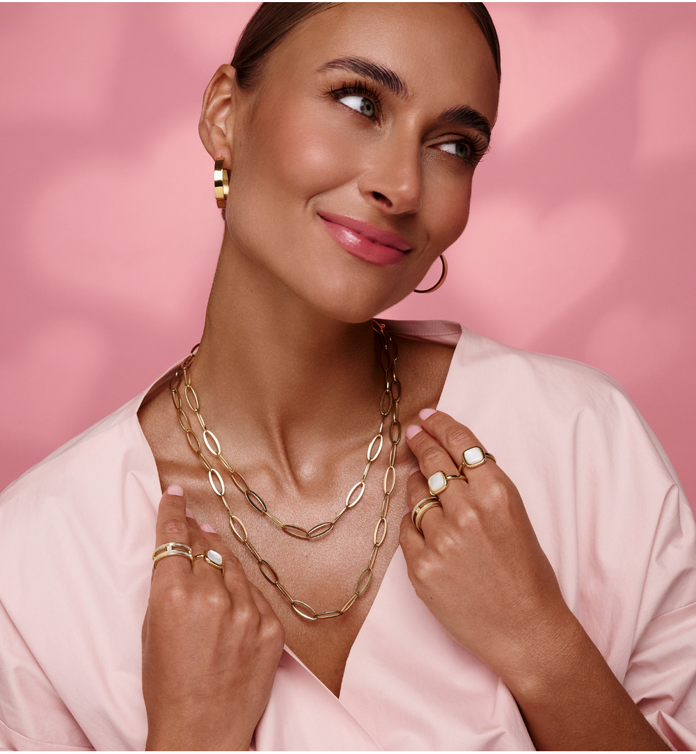 Naszyjnik złoty z owalnych ogniw – minimalistyczny łańcuch NEA0103