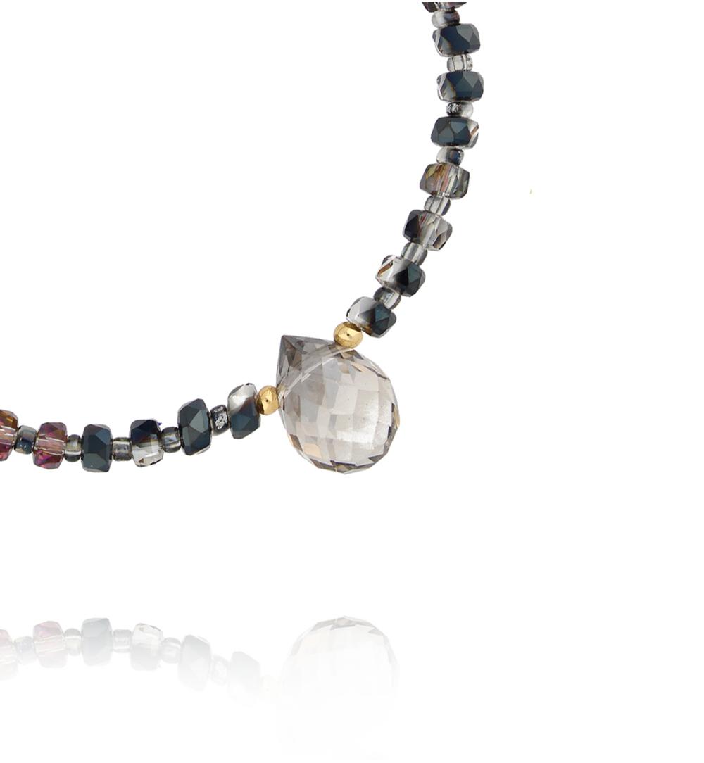 Bransoletka z szarymi kryształkami BTW2703