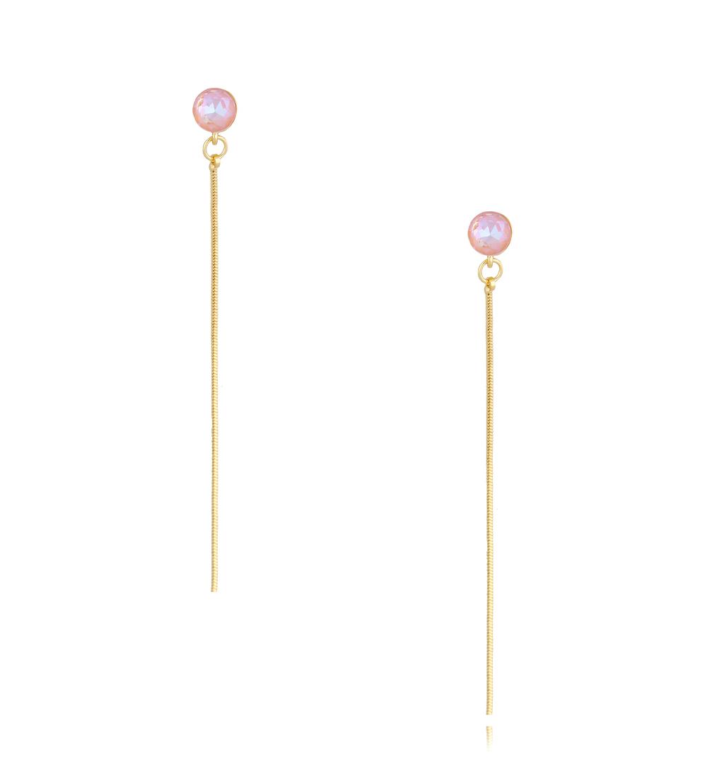 Kolczyki długie mleczne brzoskwiniowe Tones KRG0823