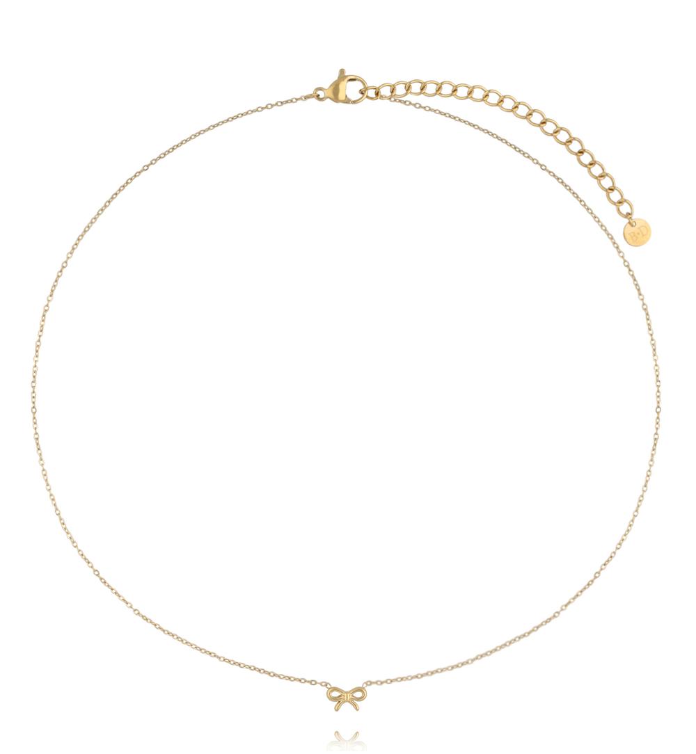 Naszyjnik z kokardką złoty NSY0790