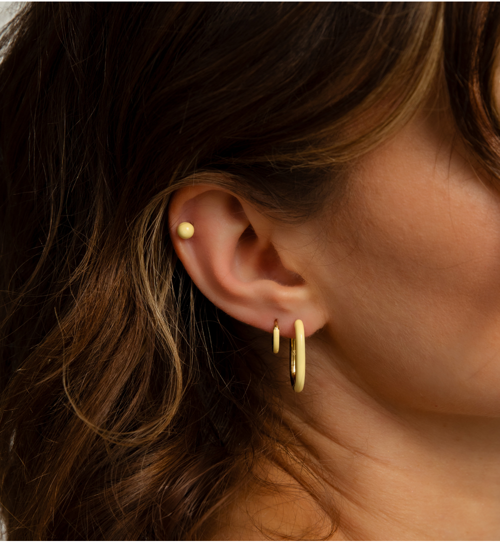 Kolczyki złote koła z żółtą emalią Enamel Small Hoops KSA1721