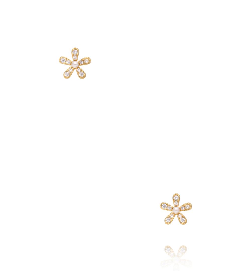 Zestaw złoconych kolczyków – kokardki, kwiatki i motylki KMB0010