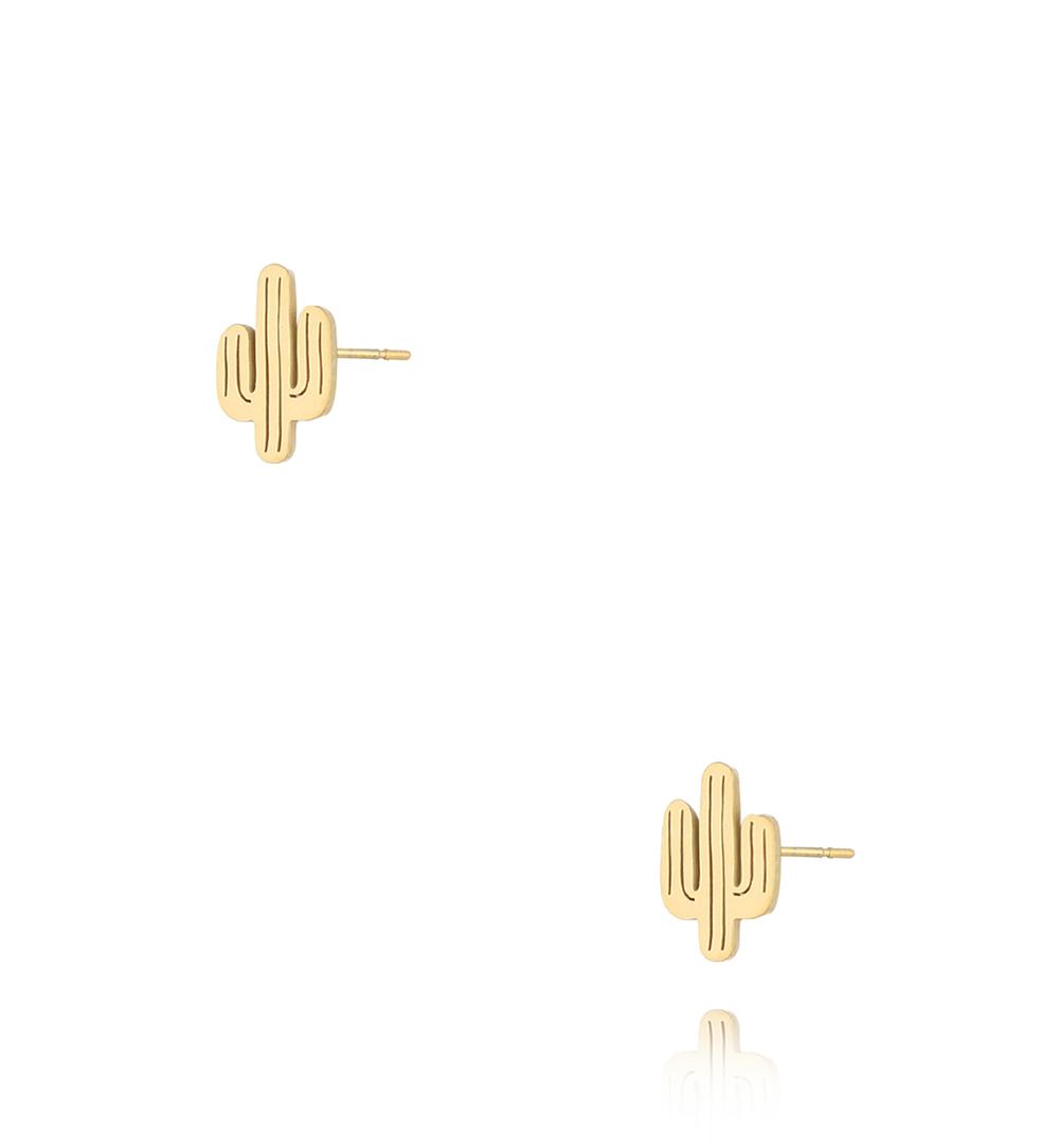 Kolczyki z kaktusami złote Mini KSA1233