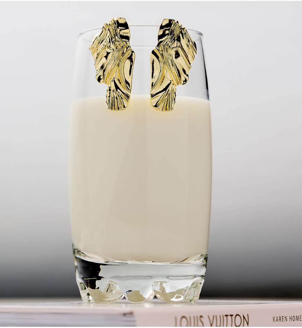 Kolczyki nieregularne złote KRG1078