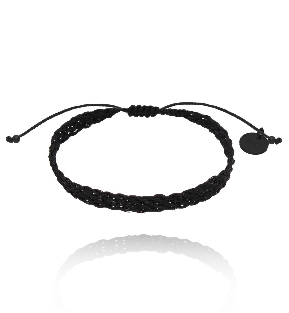 Bransoletka czarna pleciona Braided BSC1885