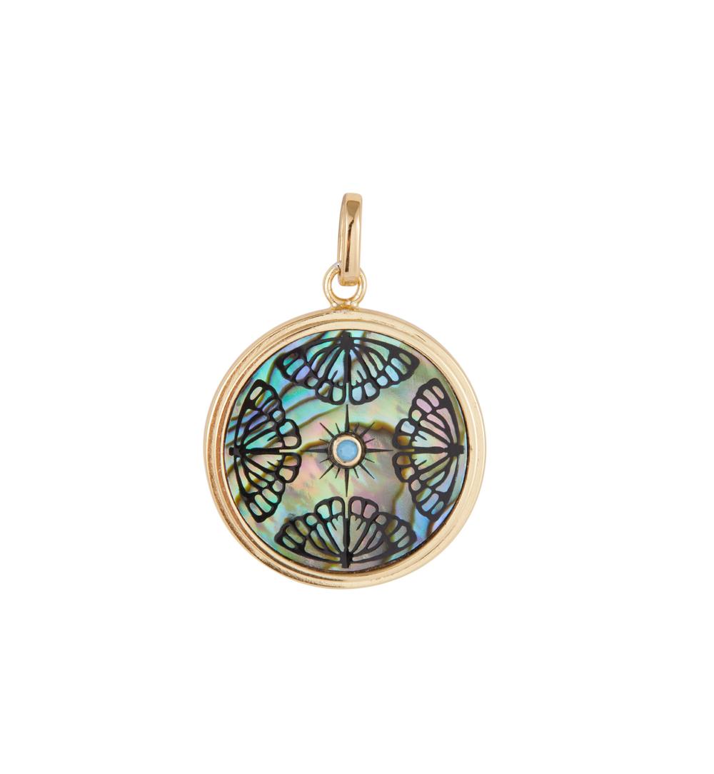 Naszyjnik z turkusem i muszlami abalone Aqua Harmony NFA0049