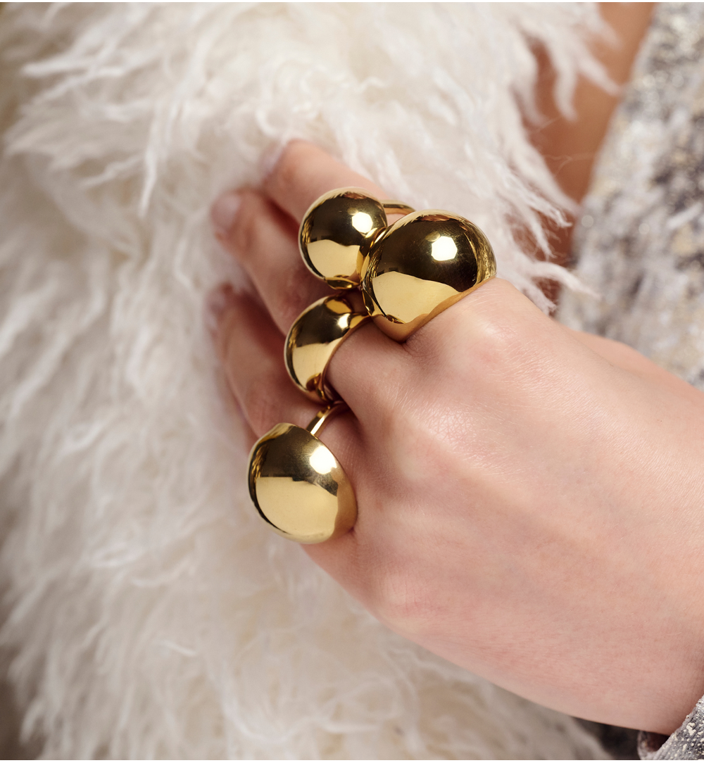 Pierścionek złoty duży, gładki PSY0140