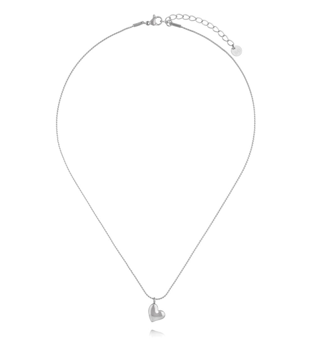 Naszyjnik srebrny ze stali szlachetnej z sercem NSY0938