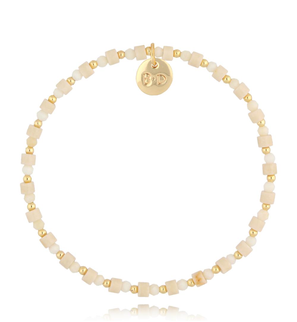 Bransoletka beżowa z jadeitami BTW2795